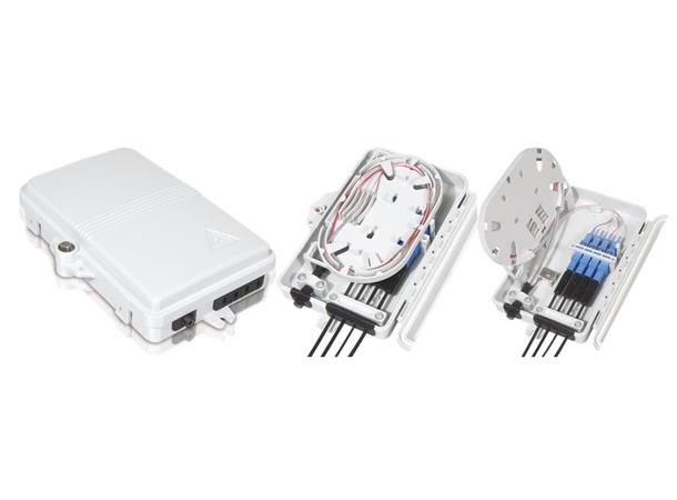 Veggboks fiber 4/8 fiber låsbar ute/inne 1+4-porter, SC/LC type adaptere IP65