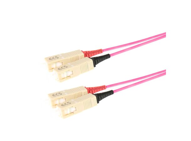 ECS Fiberpatch OM4 50/125 SC-SC  2,0m Fibersnor Halogenfri Duplex Erika Violet 