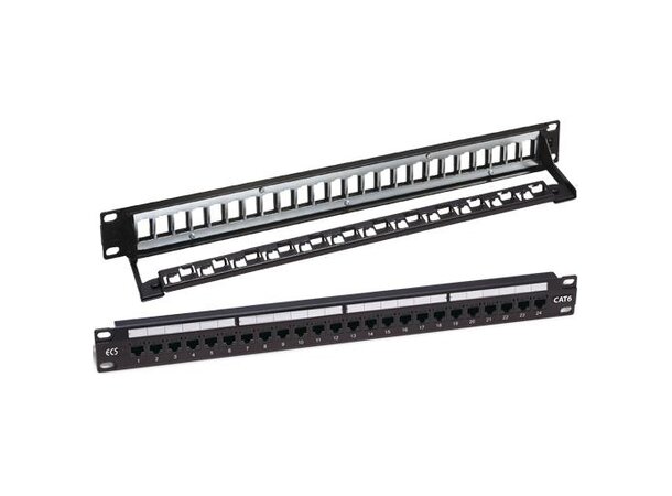 ECS panel 24 ubestykket for keystone Leveres med kabelholder 