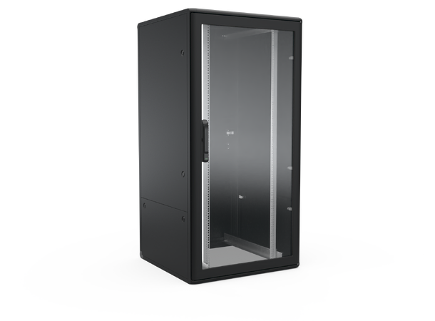 Enoc Gulvskap Sort 29U F1 Glassdør B-800 x D- 600 x H-1400 mm 