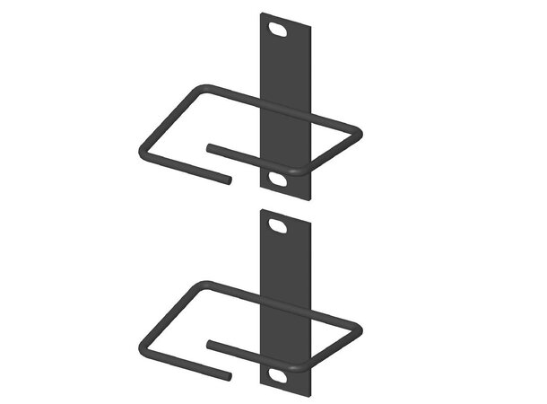 Enoc Kabelbøyle Rack vertikal 2U Selges i Par ( Sort ) 