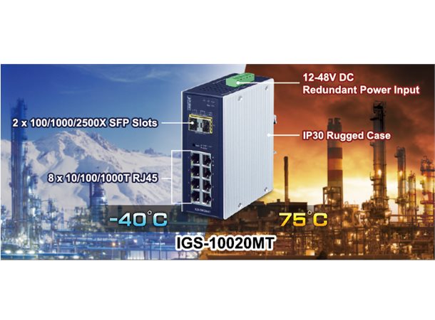 Switch Industri 8-port L2+ DIN Planet,8p 1000T + 2p 1000X SFP