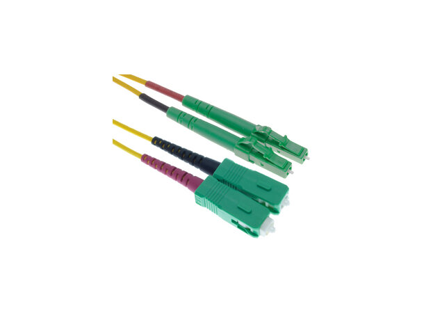 ECS Fiberpatch OS2 9/125 LC/APC-SC/APC Fibersnor Halogenfri Duplex APC - 20,0m 