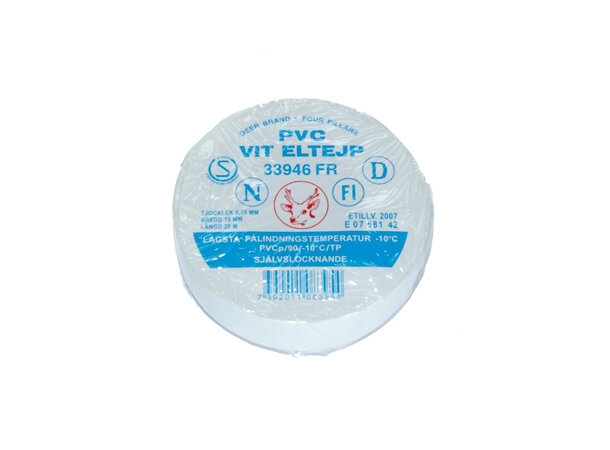 Elektro tape, 20mx19mm, HVIT 