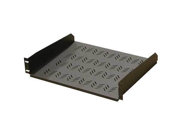 Enoc Hylle Frontmontert 19" 2U B-445 x D-370 mm ( Sort ) Max 30kg 