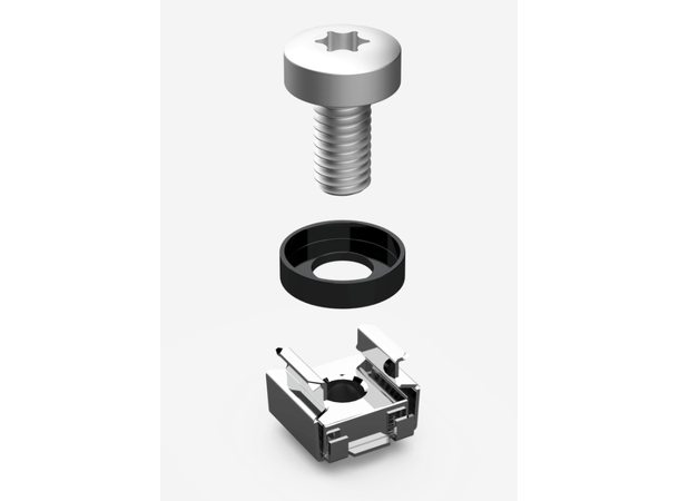 Enoc Rack jord skruer 6 mm 50 stk sett Skrue-mutter-skive  "For jording" 