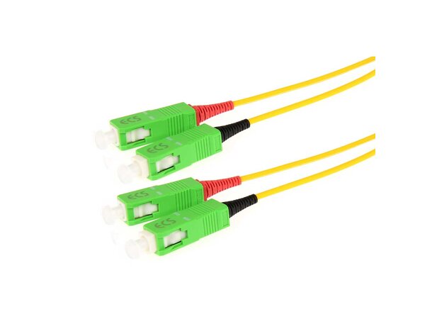 Fiberpatch SC/APC-SC/APC (9/125)  2,0m Fibersnor Halogenfri, Duplex - SM APC 