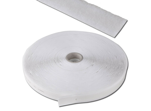 Kardborreband 20mm rulle vit 25m/rull 