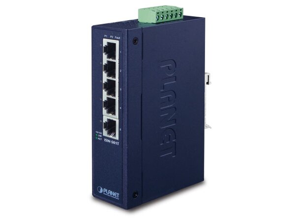 Switch Industri 5-port DIN Planet, 5p 10/100 