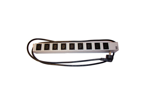 9-veis 19" forgreiner m/apparatuttak Alcadon: 3m ledning - 1HE 