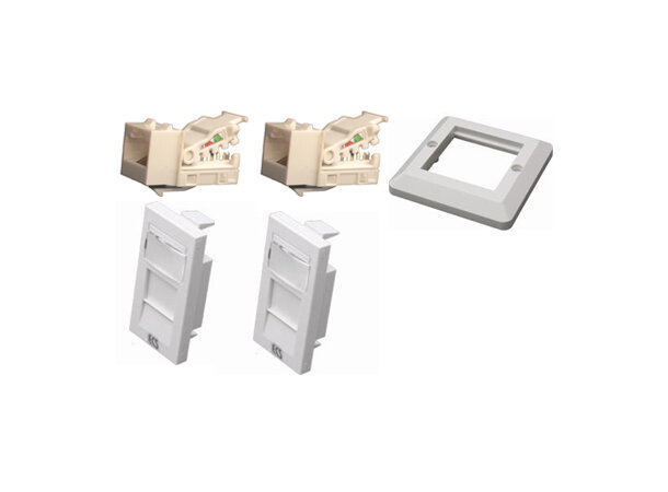 ECS 2xRJ45 UTP C6 Innfelt Komplett Produkt - Toolless 