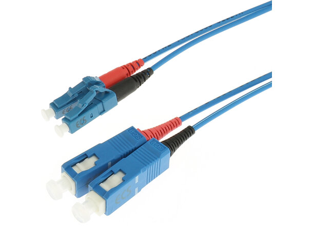 ECS Fiberpatch OS2 9/125 LC-SC Blå 10,0m Fibersnor Halogenfri Duplex G657A2 