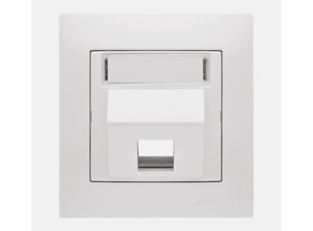 Frontplate for 1xKeystone Vinklet Hvit Kontakt Simon Hvit El.nr.6928403 