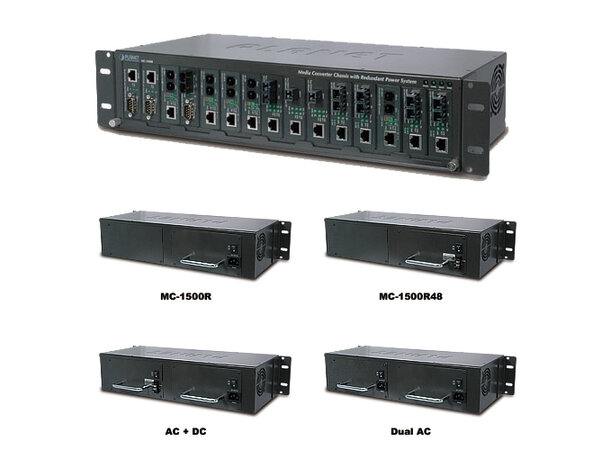 Planet Media Converter Chassis 15 Slot 15-Slot Media Converter Chassis AC power 