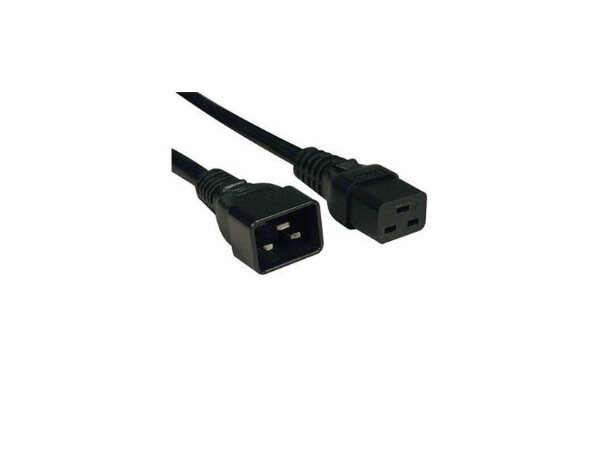 Strømkabel C19 - C20   7m 16A  Sort PVC 