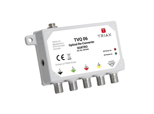 Triax OPT TVQ06 Re-converter Quatro FC/PC, 4 utg. quattro VL/HL/VH/HH + terr 