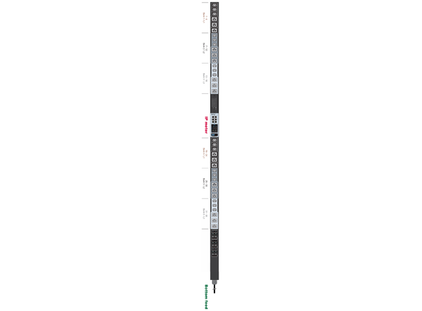 AH IPDU Vertikal 32A, 400V 3-fas, sort 18xC13+Combo18xC13/C19 IEC60309 2m 
