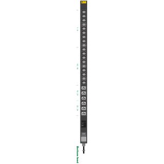 Austin Hughes PDU 16A,230V 1-fas, Svart 18xC13+6xC13/C19 IEC60309 vertikal 3m