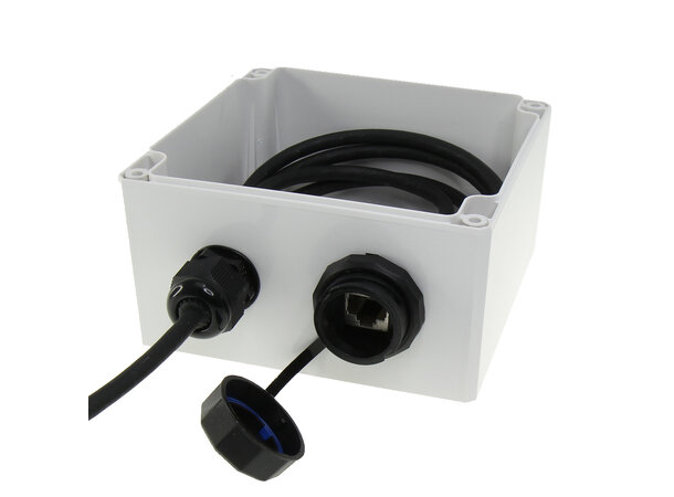 ECS IP67 Uttagsbox 1-port STP C6A Komp Inkl förskruvning, täcklock 