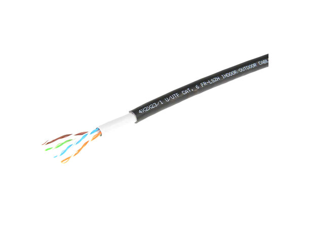 ECS Kabel UTP Cat.6 Ute/inne/hybrid FR-LSZH 305m Trommel - Hvit inner 
