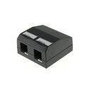 ECS Uttaksboks 2 port keystone antracit Lev. uten keystone - Tilpasset AL og TL