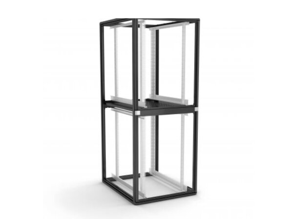 Enoc Serverskap 2-delt S1 C2 61220-S B-600xD-1200xH-2000mm Svart Låsbart 
