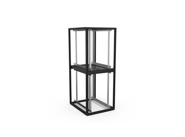 Enoc Serverskap 2-delt S1 C2 81022-S B-800xD-1000xH-2200mm Svart Låsbart 