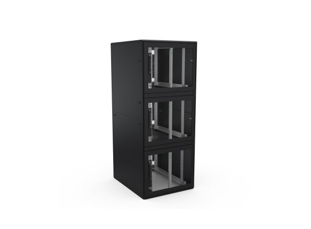 Enoc Serverskap 3-delt S1 C3 81222-S B-800xD-1200xH-2200mm Svart Låsbart 