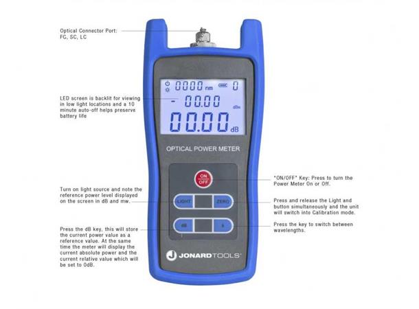 FiberEffektmeter Single-/Multimode Type FPM-50A, FC/LC/SC, -50..+26dBm