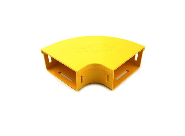 Fiberkanal 100, 90° horisontal sving 100x50mm, m/lokk 