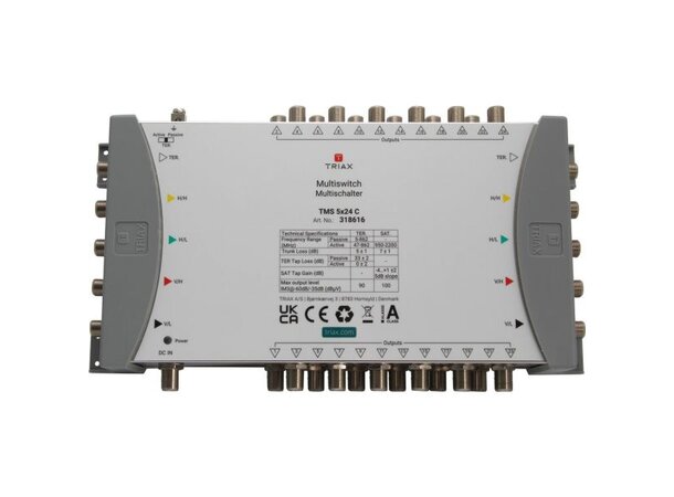 Triax Multiswitch TMS 5x24 C kaskaderbar 5 inn/4xSAT+1xTERR 