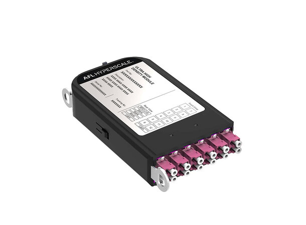 AFL U kassett OM4 1x12 MPO 6xLCD rak MTP Elite male Type A 12-fiber EV Base12