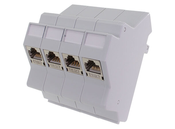 ECS DIN Adapter keystone jack STP/UTP AL/ TL-jack uten jack, inkl. sidelokk 