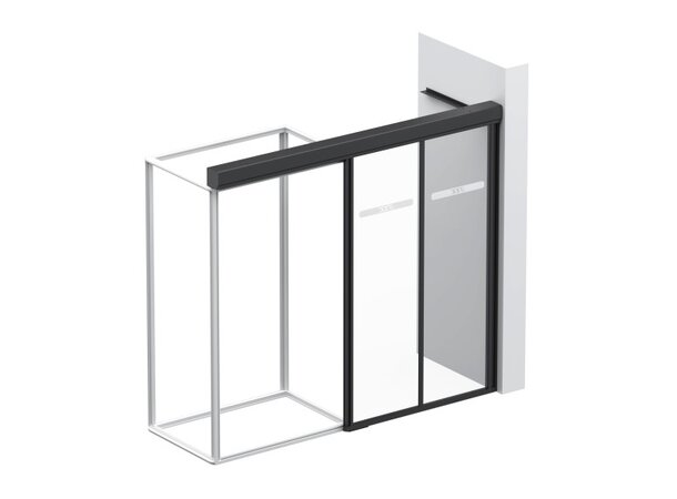 Enoc Dørparti selvlukkende 42U høyre 1200mm, max åpning 880mm, Svart 