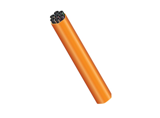 FuturePath ECO-7x14/10-DL-Oransje-750m Svarte resirkulerte rør, oransje kappe 