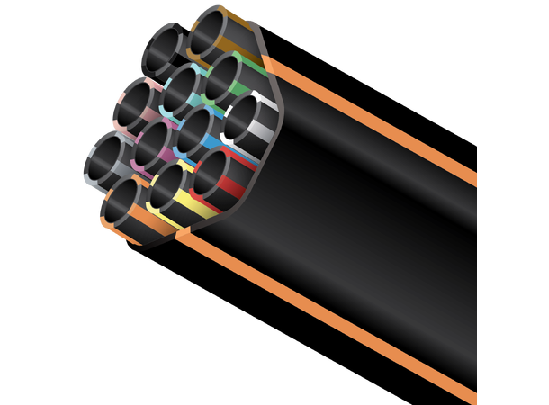 Futurepath ECO -12x7/3,5-DL- Svart-1000m Svart m/ oransje striper, resirkulert 