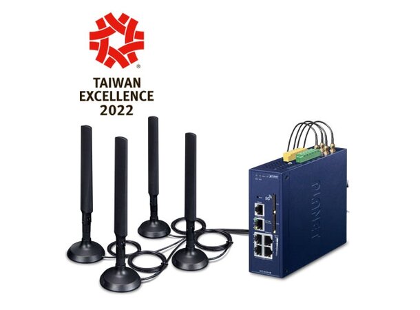 Industri Gateway 5G/4G LTE m/AP-ctrl 5-port 10/100/1000T, 2x SIM 