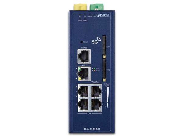 Industri Gateway 5G/4G LTE m/AP-ctrl 5-port 10/100/1000T, 2x SIM 