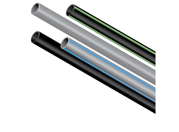 MicroDucts ECO - 16/12 - 1250m trommel Svart m/ røde striper, resirkulert 