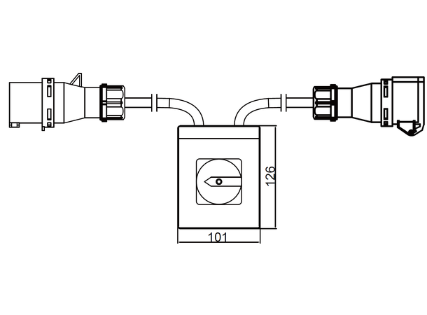 POW Plugger m/bryterboks, 230V/32A, IP44 