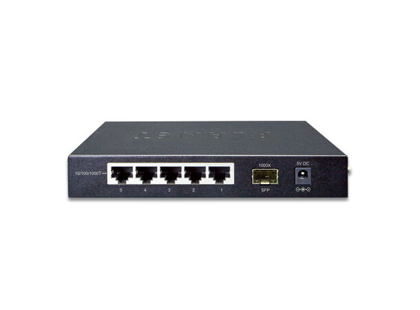 Switch LAN 5p Gigabit Unmanaged Planet 5p 10/100/1000T + 1p 1000X SFP 
