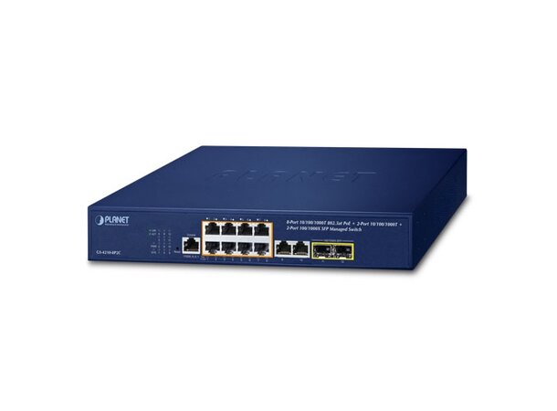 Switch PoE+ 8-Port Managed + 2p SFP + 2p T 