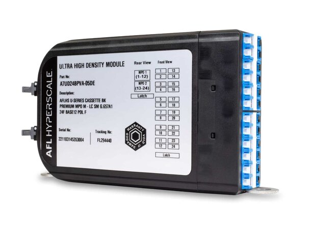 AFL UHD fan-out kassett, 24 fiber, SM Base-12, LC til MPO, Polaritet F 