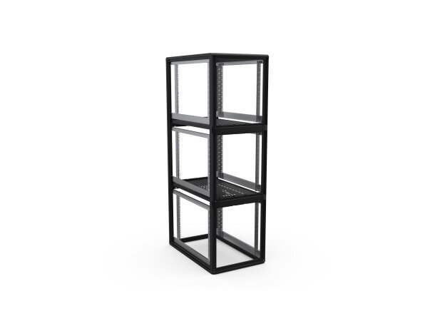 Enoc Serverskap 3-delt S1 C3 61020-S B-600xD-1000xH-2000mm Svart Låsbart 