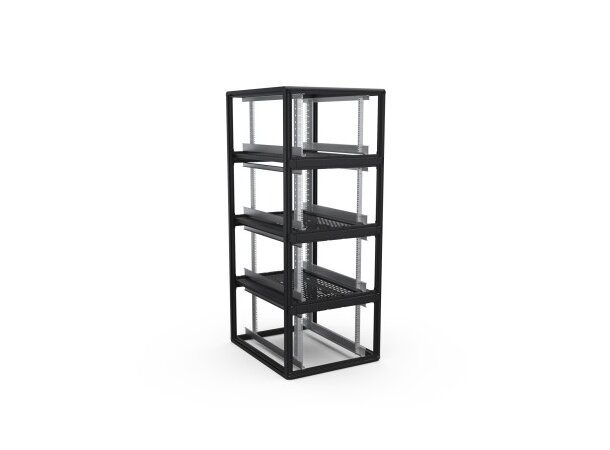 Enoc Serverskap 4-delt S1 C4 81222-S B-800xD-1200xH-2200mm Svart Låsbart 