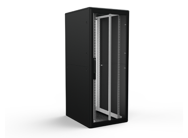 Enoc Serverskap S1 42U perforerte dører B-800 x D-800 x H-2000mm, Svart låsbart 