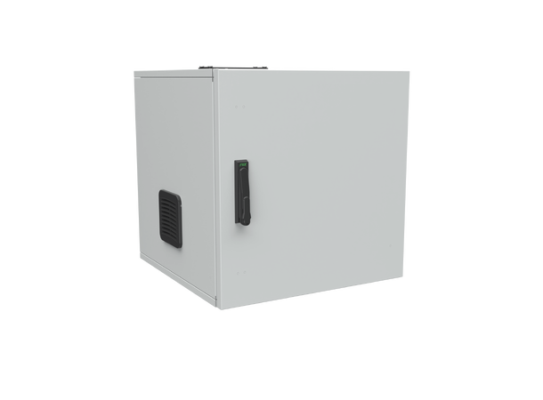 Enoc Veggskap 12U  IP55  Grå 600x600x625mm - Klargjort for ASSA 