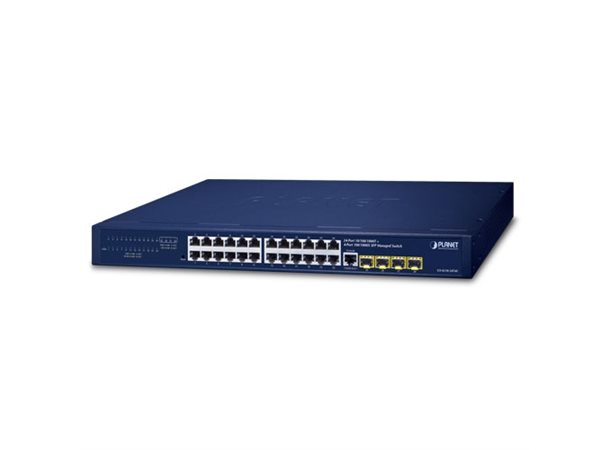 Switch 24-port 10/100/1000B/Tx 4xSFP Planet: Managed IPv4/IPv6, SFP100/1000