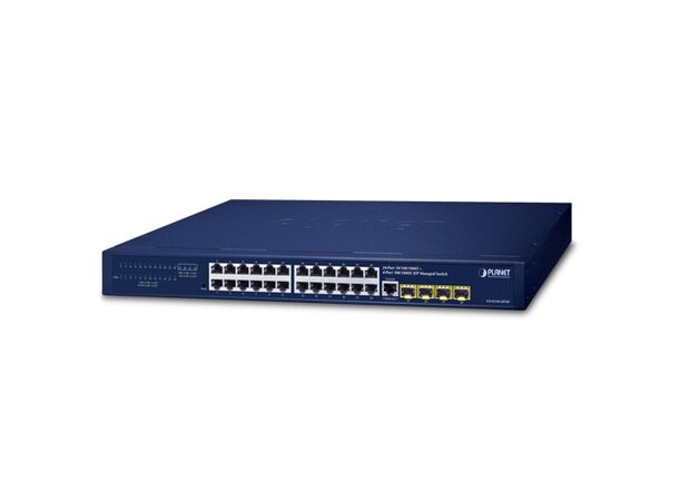 Switch LAN 24p Layer2/4 Managed Planet 24x 10/100/1000-T + 4x 100/1000-XSFP 