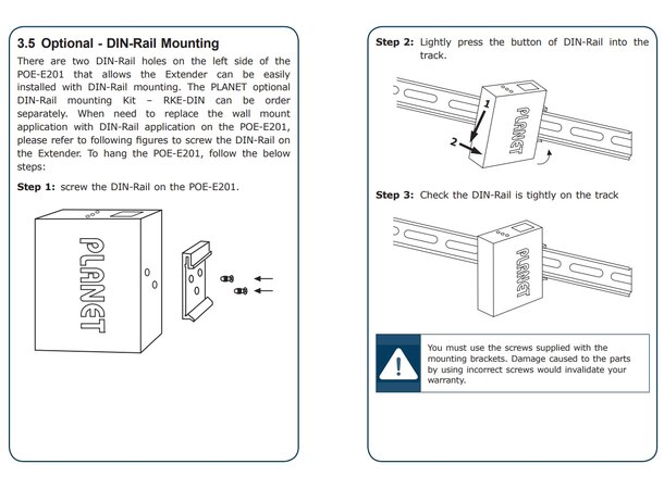 DIN-Rail Mounting Kit in silver Planet 